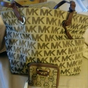 Brown MK signature purse